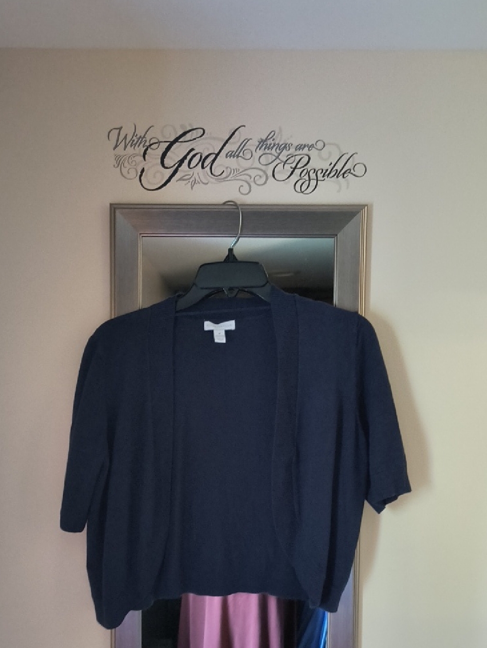 Charter Club Navy Short-Sleeve Open Cardigan